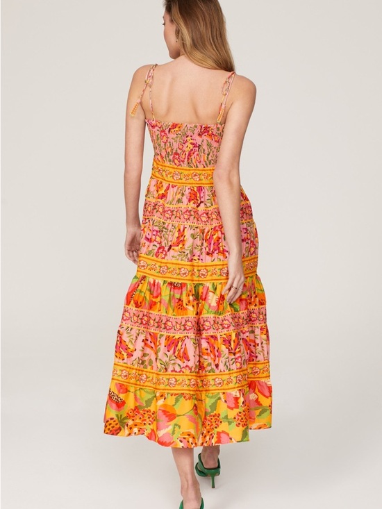 Farm Rio Mixed Fruits Paradise Cotton Midi Dress | Size Small - Picture 15 of 15